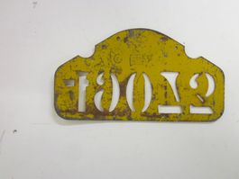 Antik Velonummer Plaque Vélo Fahrrad VD 1930 Oldtimer