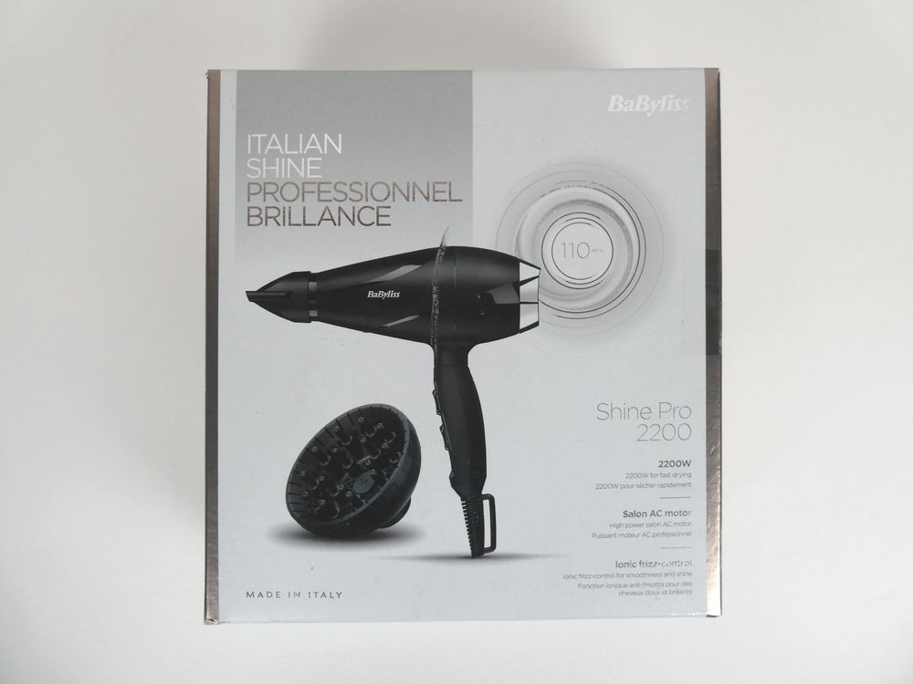 BaByliss Titanium Shine Haartrockner – Kompakter Föhn Mit Ionen-Technologie, 3 Heiz-/Gebläsestufen, Inkl. Diffusor