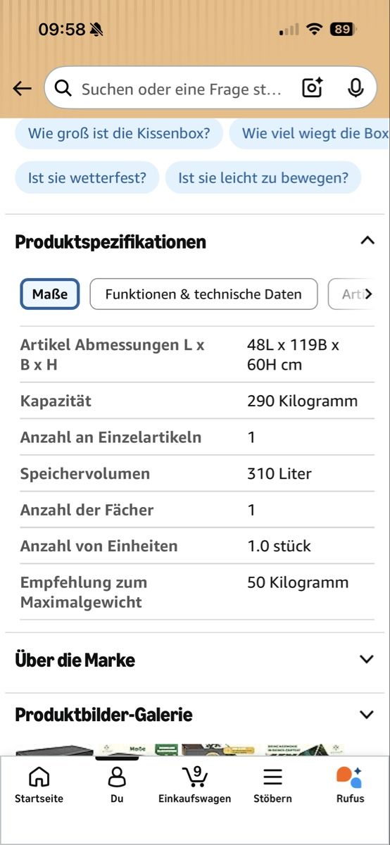 Keter Coffres de rangement: Kesser Auflagenbox 310L Anthrazit Gartenbox – D'occasion à Zweidlen par sar_2k7t 4