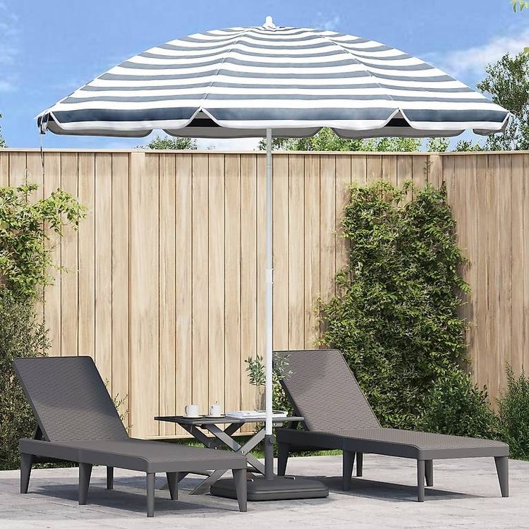 Atosa Strandschirm Mandala 220 Cm – Aluminium Mit Blumenmuster, UPF 50+, Schwenkbar, Mit Tragetasche, Himmelblau