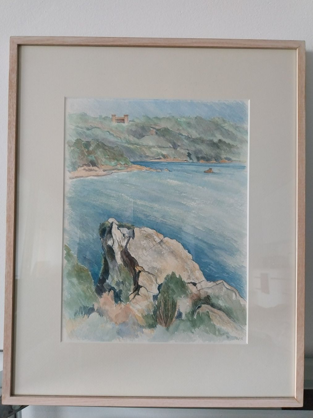 Gemälde: Max Ryser-Lutz, Berner Maler, Aquarell "Mittelmeerlandschaft – Gebraucht aus Kloten von Tongren