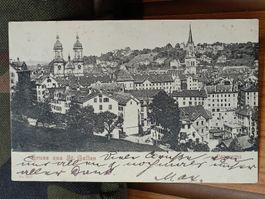 Alte PK / Gruss aus St Gallen - Panorama Gelaufen 1901