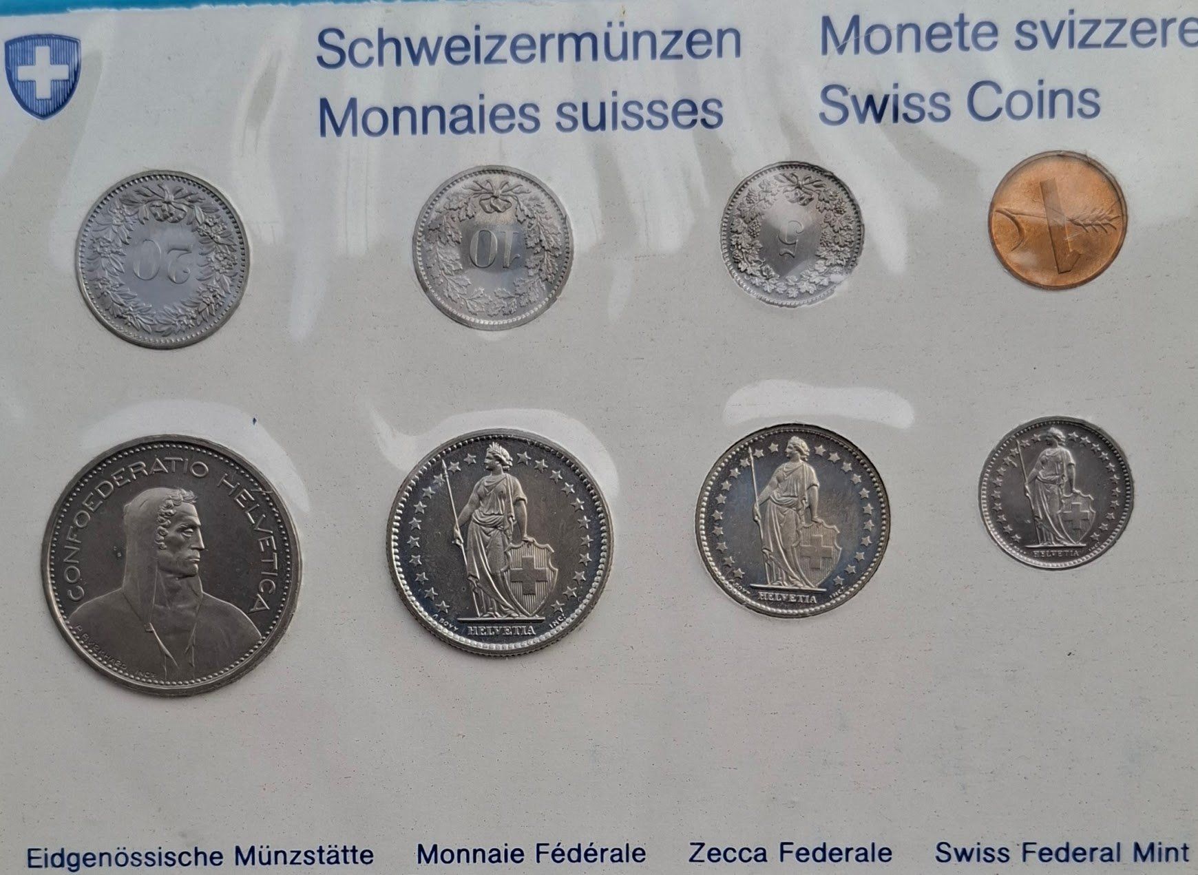 Alle Münzen: SET de monnaie suisse de 1977 - non circulé FDC – Neu und originalverpackt aus Fribourg von Kiki020 1