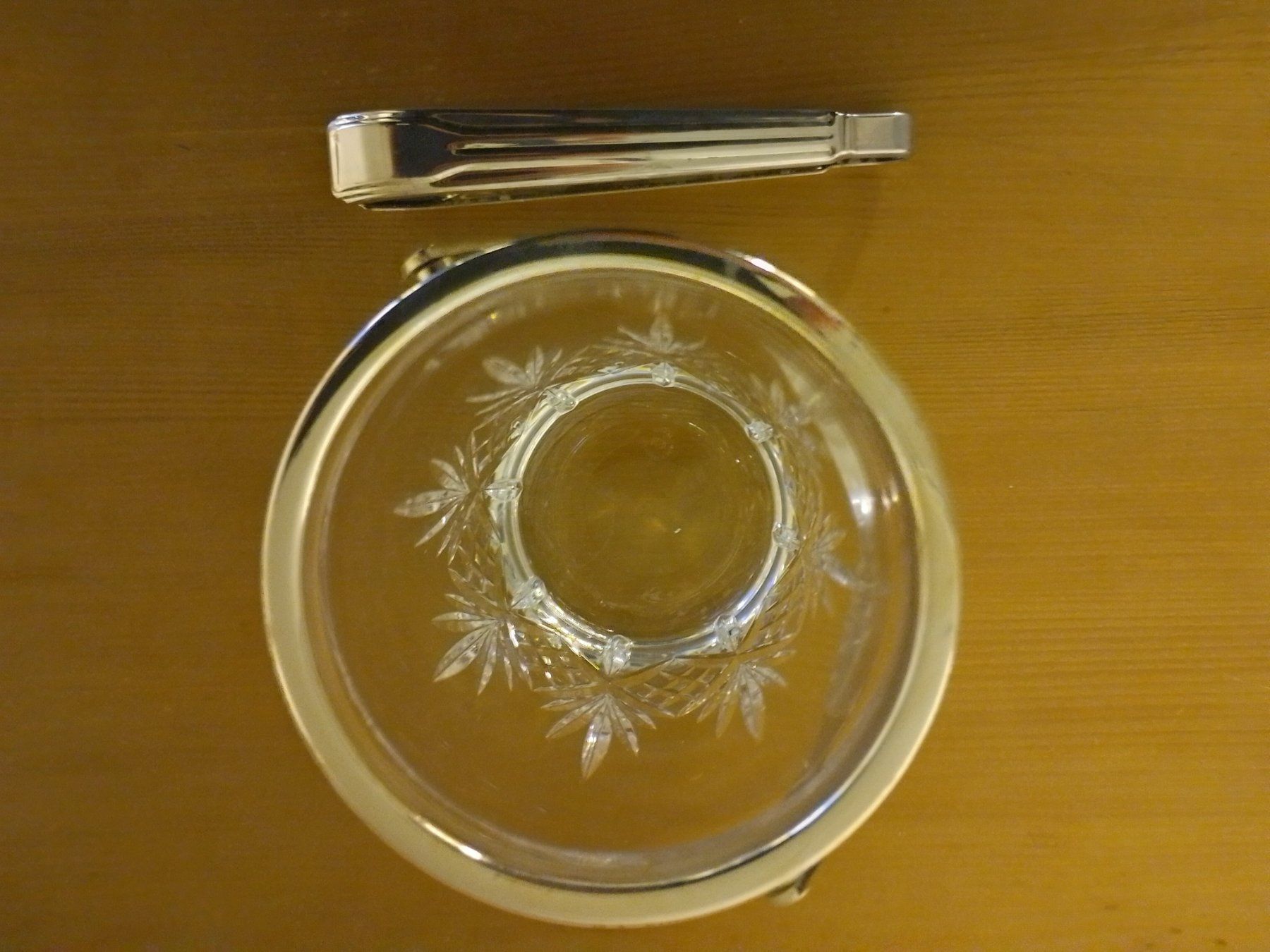 Sonstiges: Edler Kristall Eiskübel mit EIS ZANGE, Vintage Versilbert!!! – Gebraucht aus Zürich von 0814 1