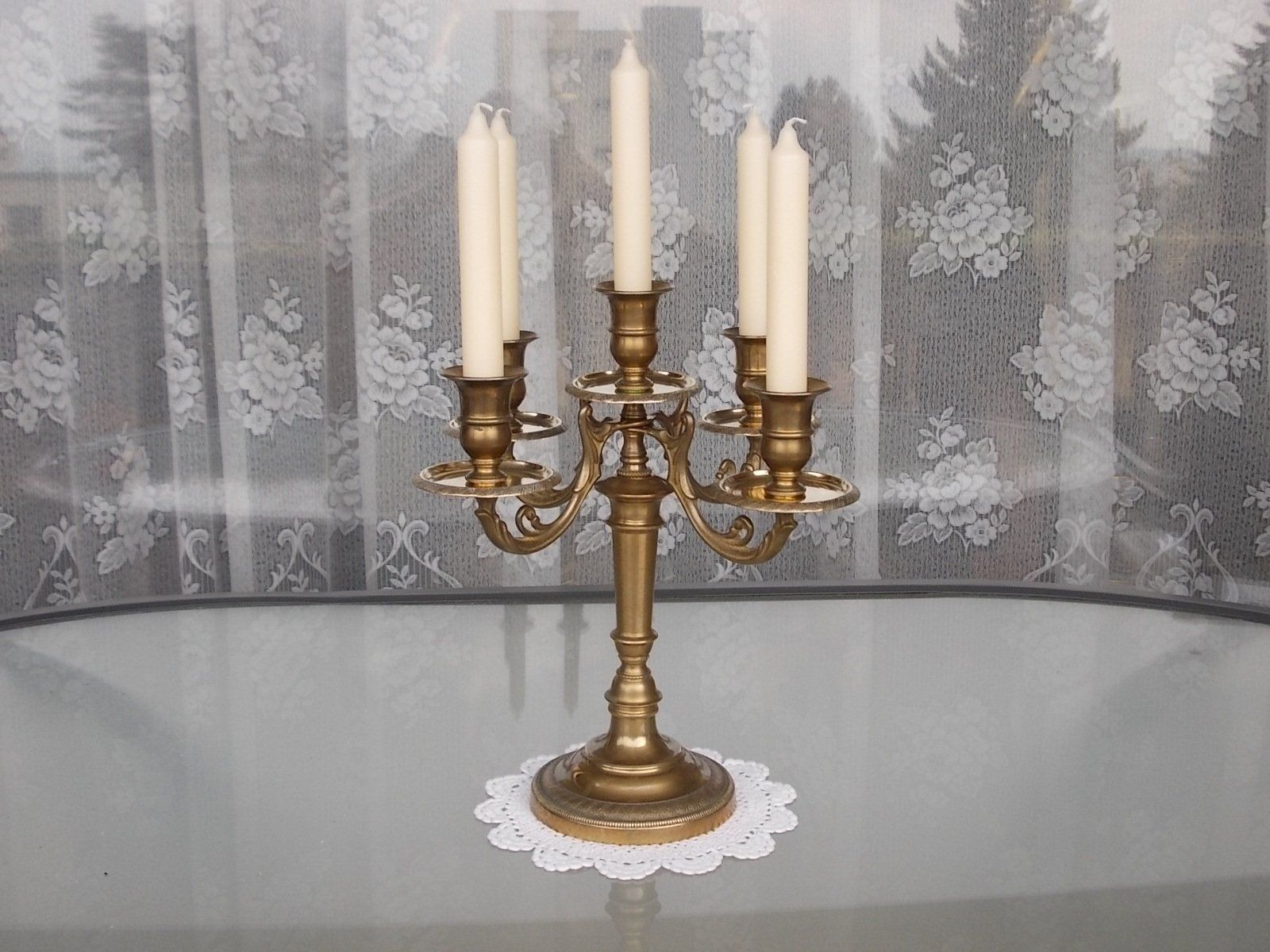 Portacandele: 34cm Empire-Stil Prunk Messing Kerzenständer 5flammig 2280gr – Usato da Ostermundigen venduto da eschbe 2