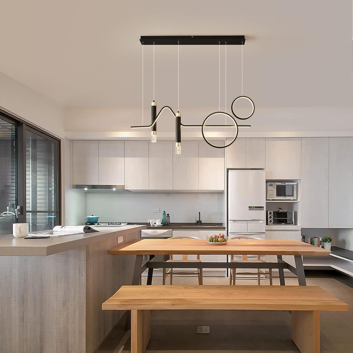 Lustres & lampes de plafonds: Hängeleuchte modern schwarz 94cm LED gebraucht – D'occasion à Hochdorf par dar_w9ww