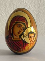 Ikonen-Ei aus Holz – Madonna mit Kind