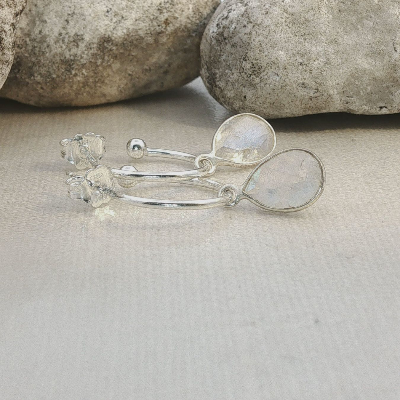 Olga Ribler Ohrringe & -stecker: Sterling Silber 925 Halbcreolen mit Mondstein – Neu (gemäss Beschreibung) aus Luzern von Schmuckoutlet 4