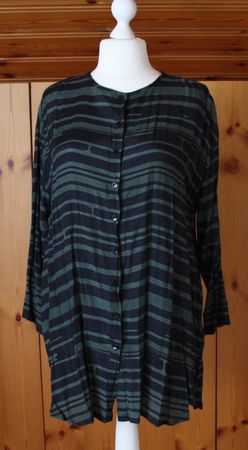 Kleid Langarm grün - blau - schwarz Gr. XL