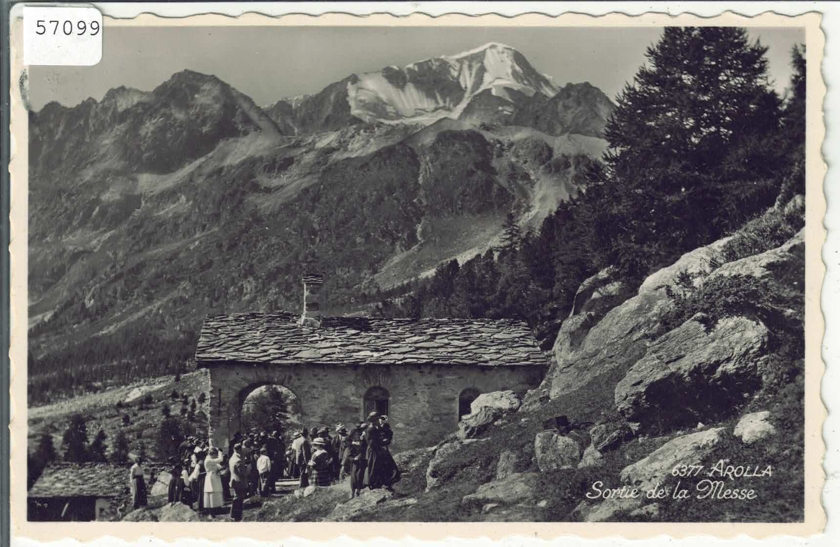 Ansichtskarten: Arolla - Sortie de la Messe - animee – Gebraucht aus Ettingen von Kartenplanet