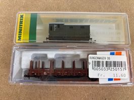 2er Set Trix N 5254 Rungenwagen, Roco 25015 Begleitwagen DB