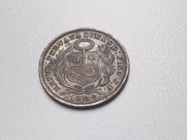 🇵🇪  Peru 1/2 Dinero 1906 ~~~XF++~~~ rare state