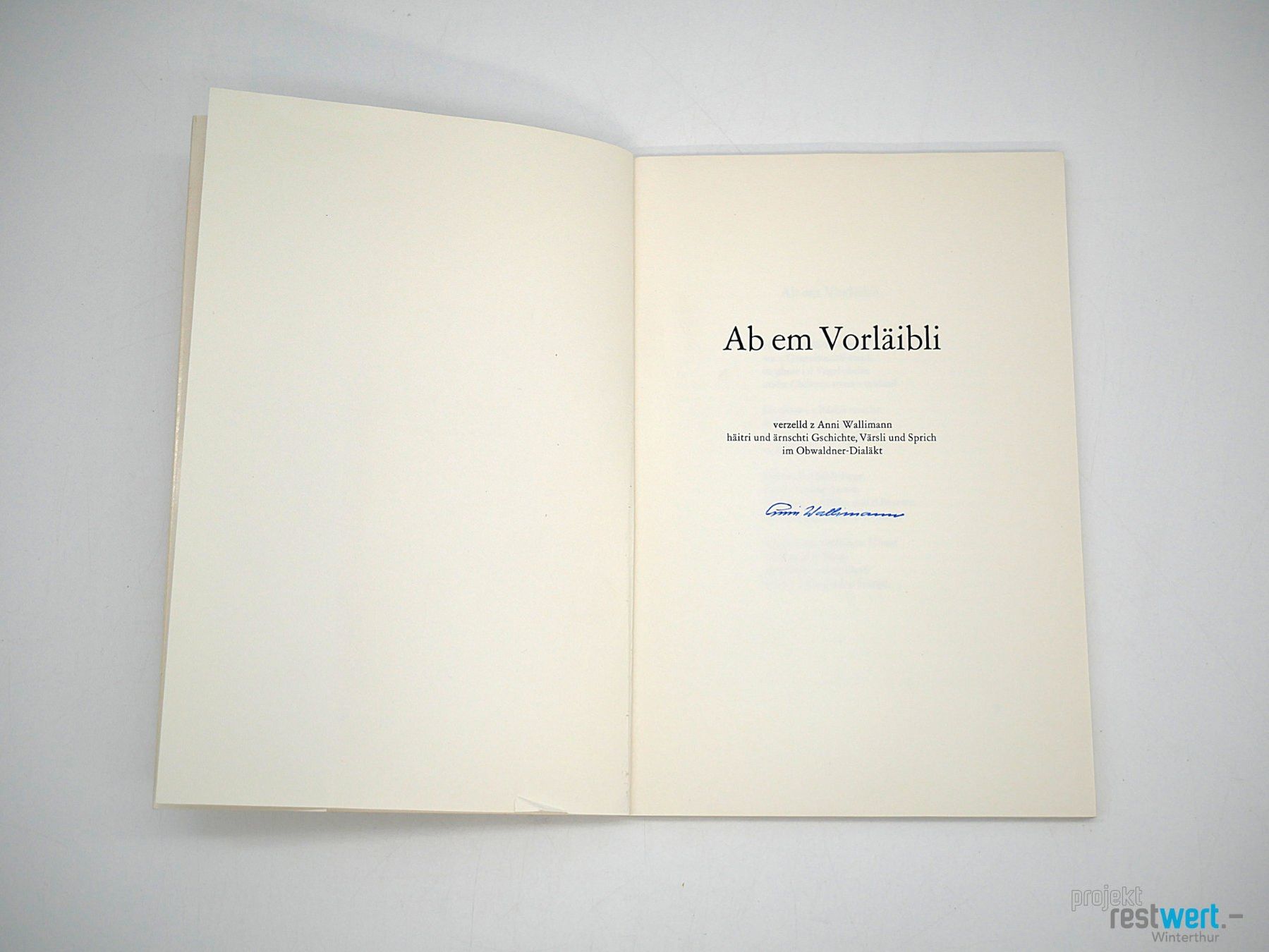 Libri: ANNI WALLIMANN - Ab em Vorläibli – Usato da Winterthur venduto da Restwert_Winterthur 5