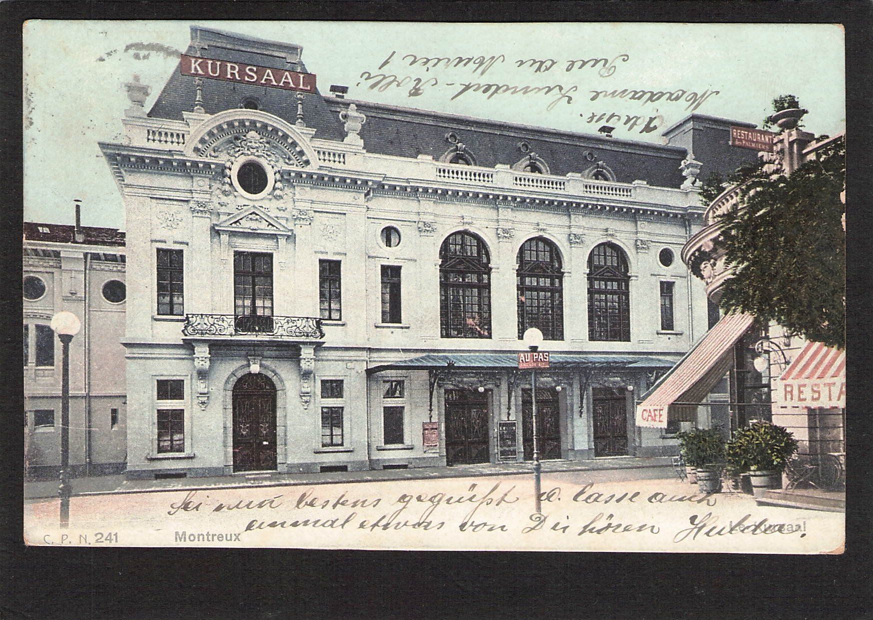 Ansichtskarten: .Kursaal Montreux VD , gel. 1908 – Gebraucht aus Reichenburg von Pipo-67