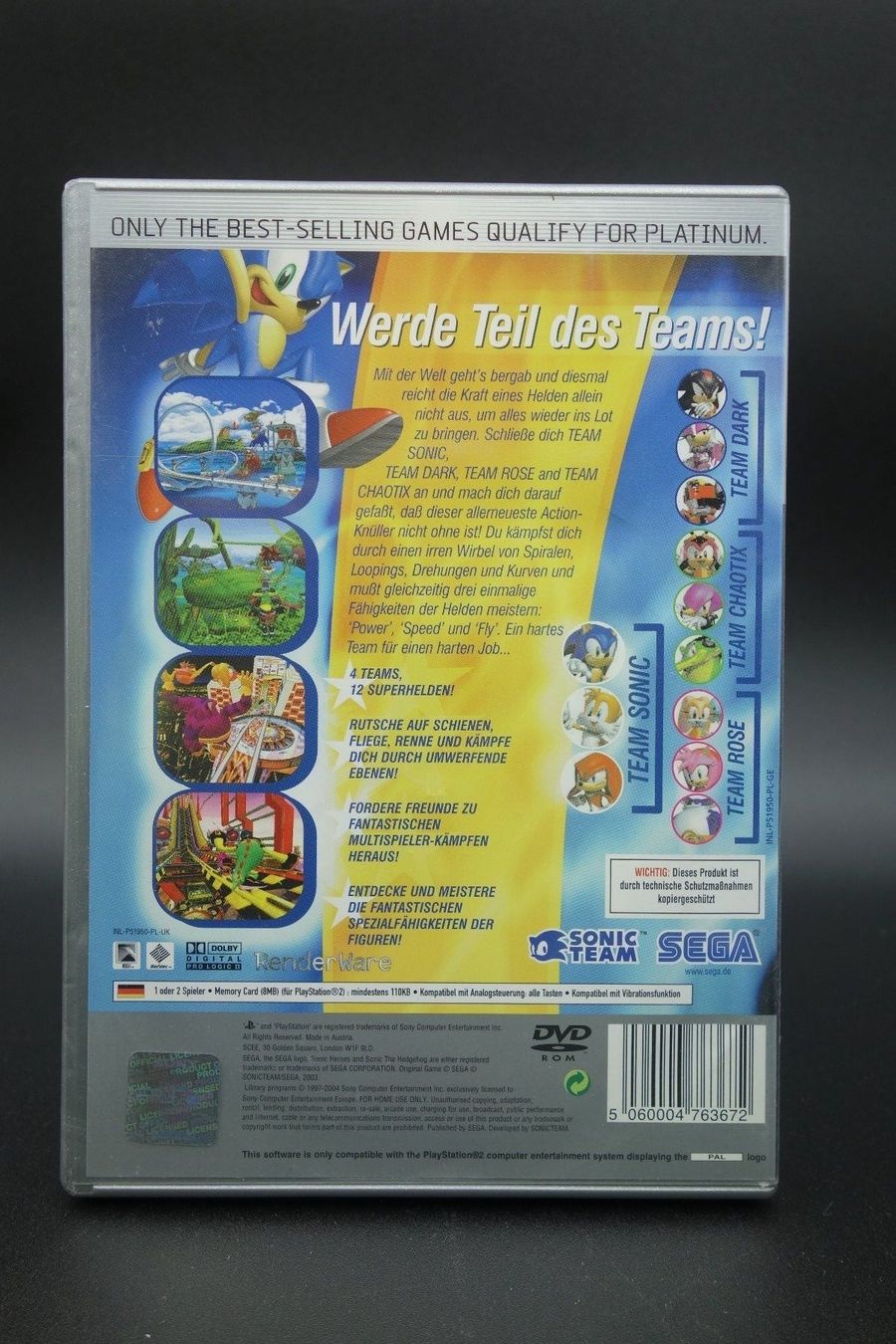 Sony Giochi: Sonic Heroes, PS 2 Spiel, Platinum Edition – Usato da Wil SG venduto da Donaldus 1
