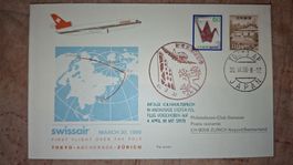 Swissair Tokyo - Anchorage - Zürich 