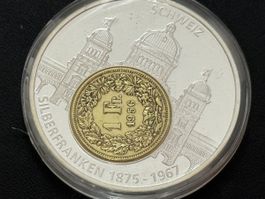 Gedenkmünze Schweiz Silberfranken 1875-1967 mit 1 CHF 1956