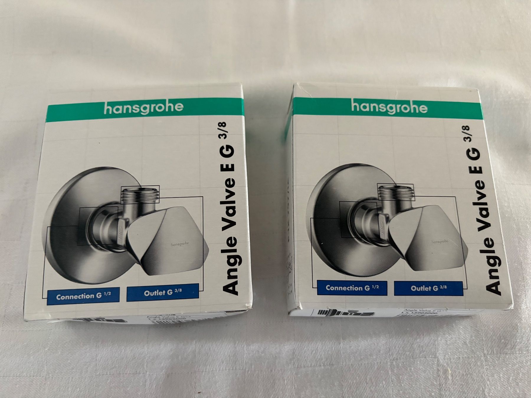 Hansgrohe Rubinetteria: 2 Neue Eckregulierventile, hansgrohe, 1/2" x 3/8" – Usato da Winterthur venduto da efant12