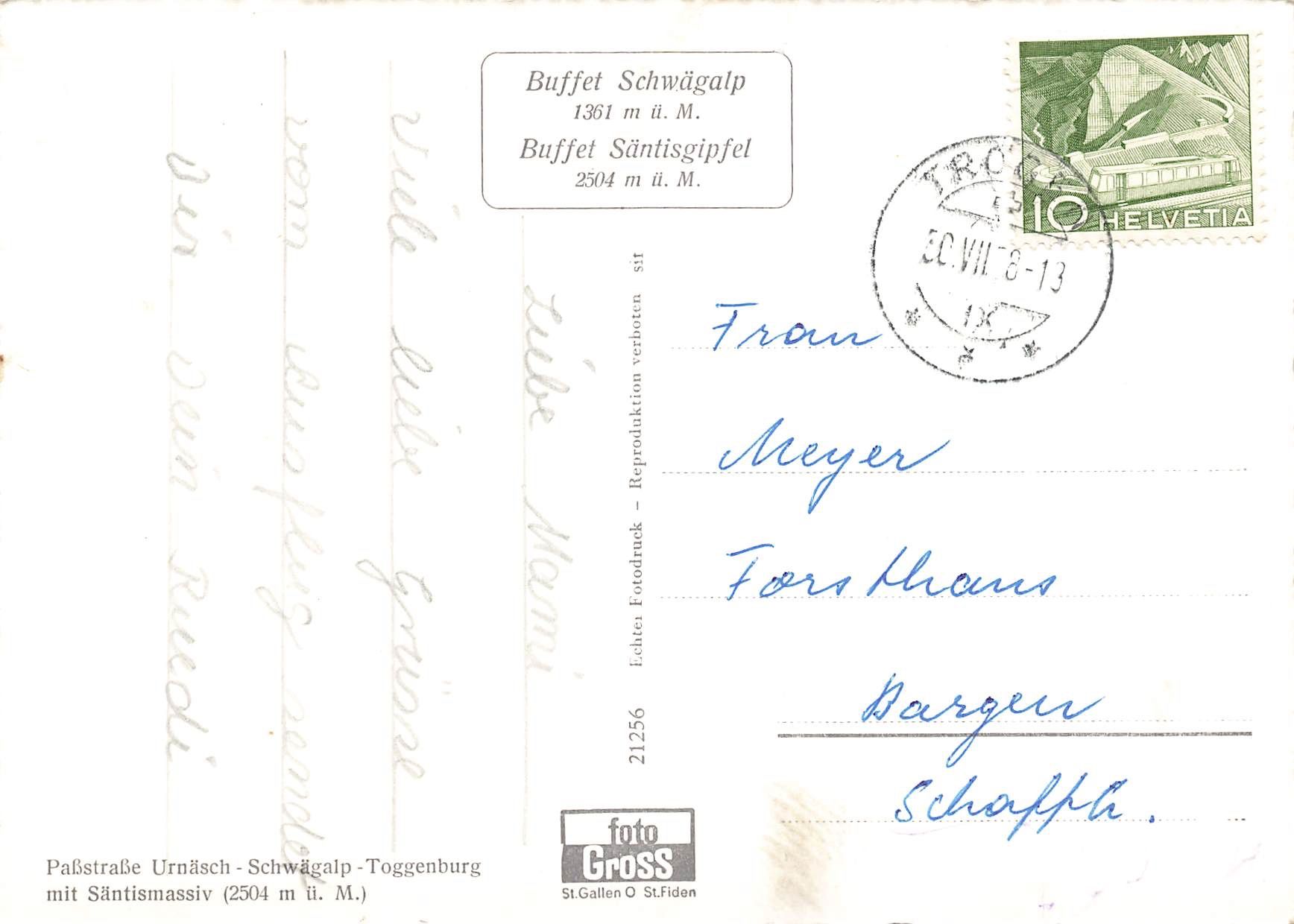 Cartes postales: Buffet schwägalp säntisgipfel Oldtimer – D'occasion à Biasca par Blenio71 1