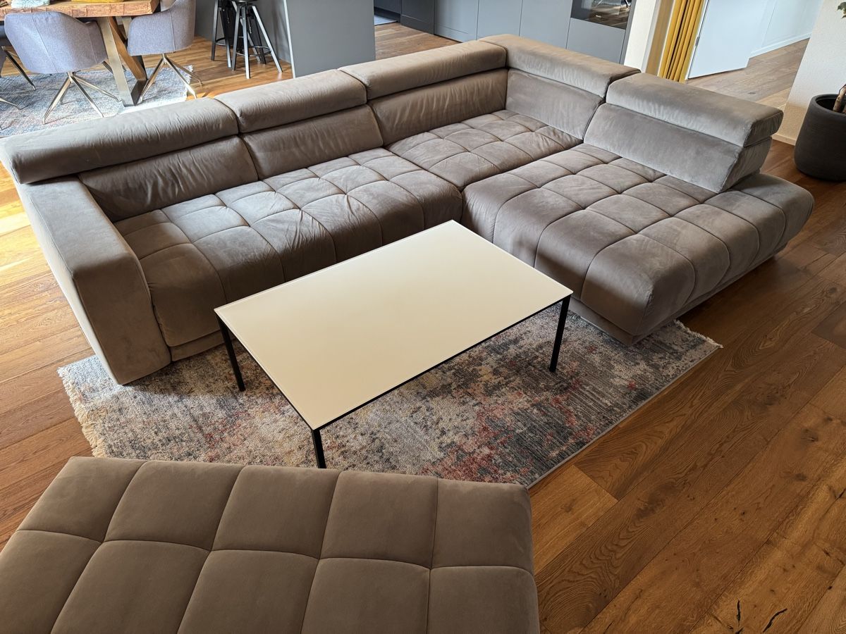 Divani: Graues Sofa / Wohnlandschaft / Ecksofa mit Hocker 313x223cm – Usato da Elsau venduto da cali311