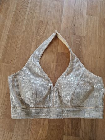 Sommer-Top mit Pailletten, goldig, Grösse M/L, neuwertig