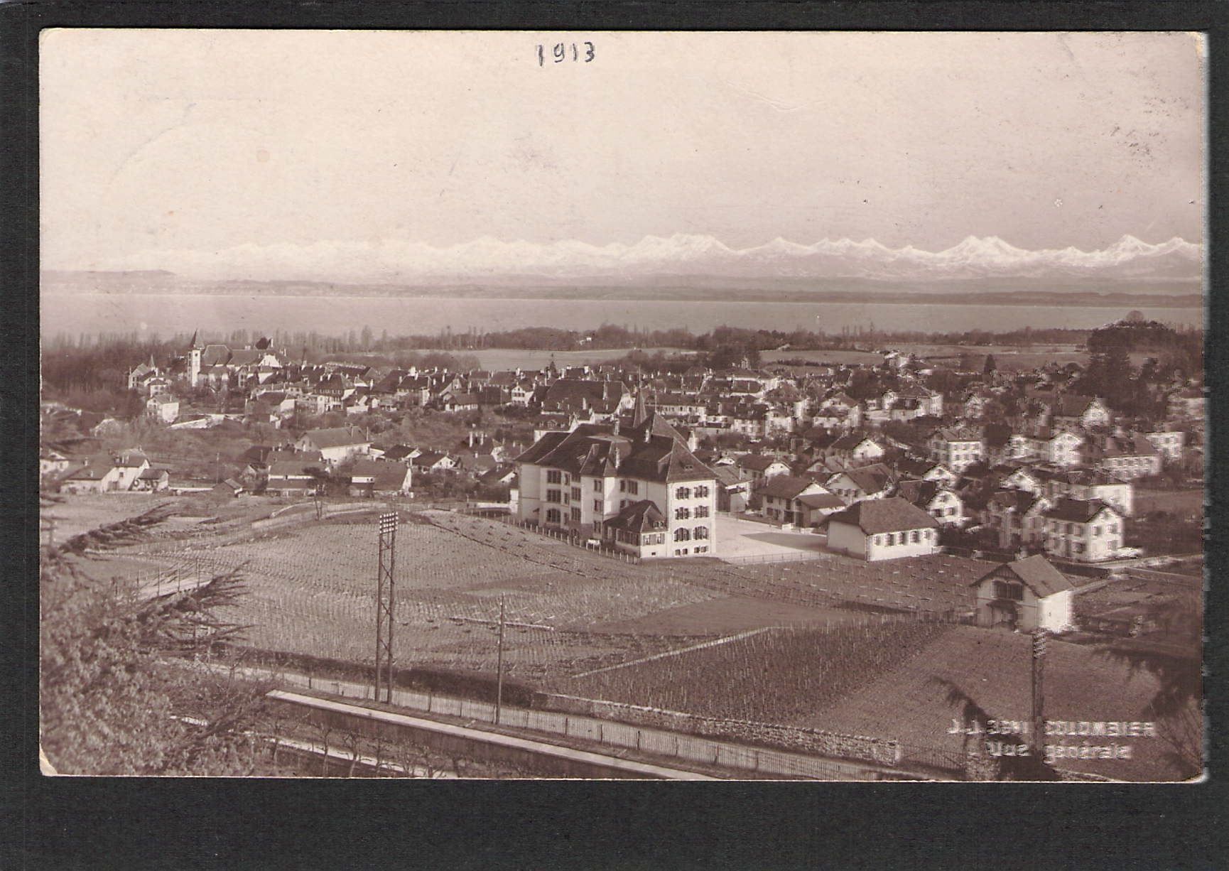 Cartoline postali: CP,NE Colombier ,vue générale , 1913 – Usato da Reichenburg venduto da Pipo-67