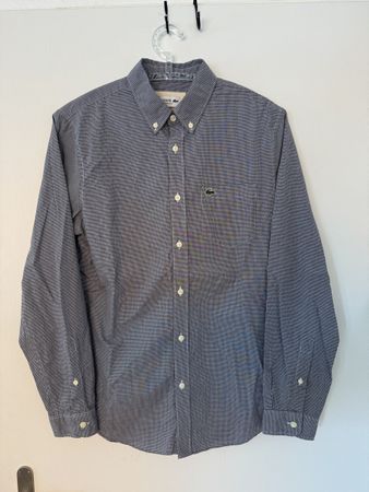 Lacoste Hemd Kariert Blau Weiss Grösse 39 fit S/M. Top 
