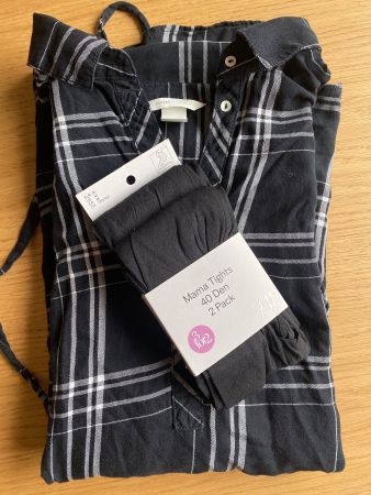 Schwangerschaftsbluse M mit 2 Strumpfhosen