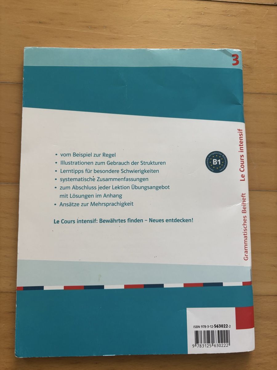Livres: Le Cours intensif 3: Grammatisches Beiheft – D'occasion à Zürich par lin_j7p9 1