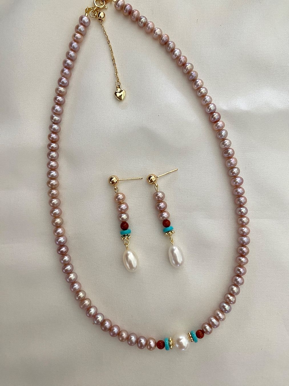 Catenine: Süsswasserperlen Kette mit Ohrringe – Nuovo e nell'imballaggio originale da Sarnen venduto da Yingsperlen4 2