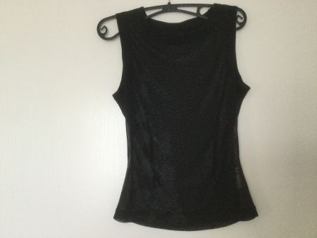 Damen Top schwarz Blumenmuster Netzstoff Grösse S von Esprit