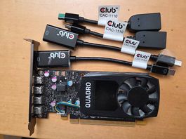 NVIDIA Quadro Grafikkarte 4x Mini DisplayPort inkl. Adapter