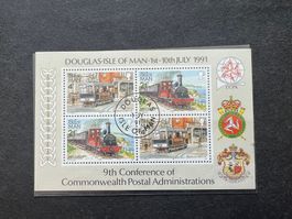 Isle of Man 1991  Luxusblock Eisenbahnen gest. (A326)