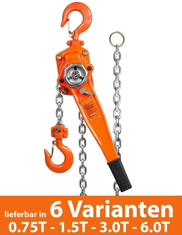 Produktbild von Kettenzug 3.000 Kg – 3 M Hubhöhe, G80-Kette, Handhebelzug, Für Werkstatt, Lager & Baustelle
