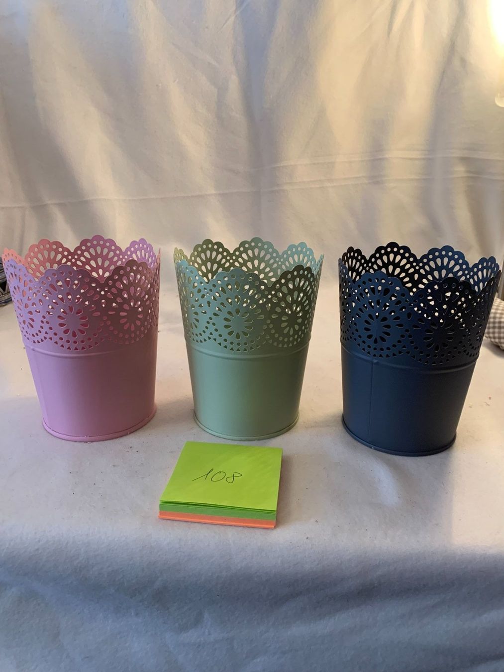 Pots de fleurs: 3 bunde Metallgefässe   108 – Neuf (Voir description) à Schötz par amore14