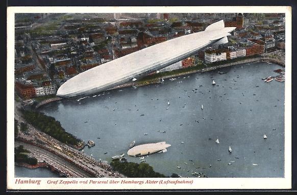 Foto & Poster: Hamburg, Graf Zeppelin und Parseval übe – Usato da Berlin venduto da bartko-reher