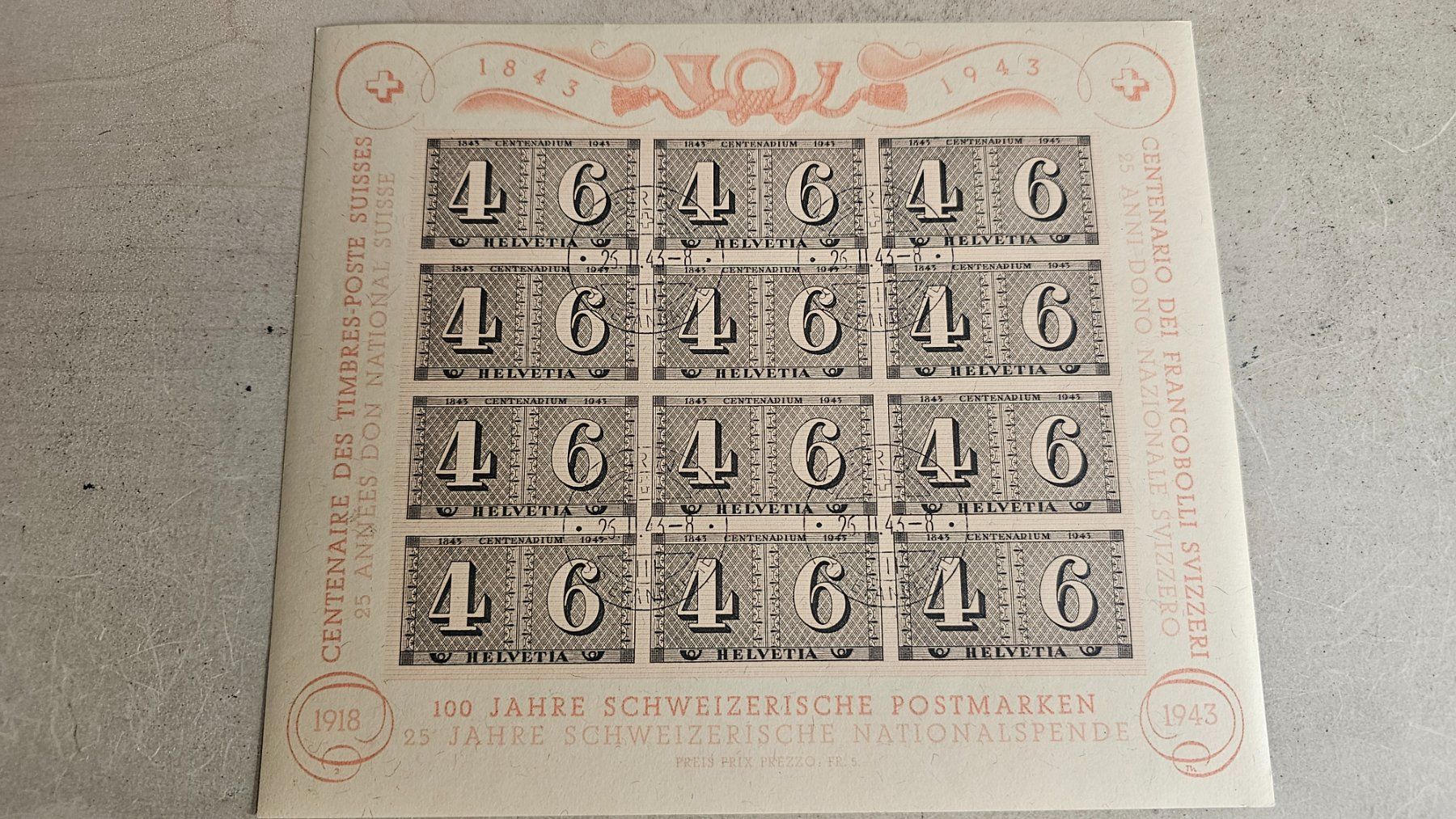 Tutti i francobolli: LUXUSBLATT 1943 ET ⦿ – Usato da Zug venduto da alt_9p2z