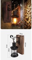 + RETRO VINTAGE WANDLEUCHTE HOLZ-WANDLAMPE INDUSTRIELAMPE AU