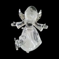 LED-Engel, stehend mit Hund, ca. 12cm