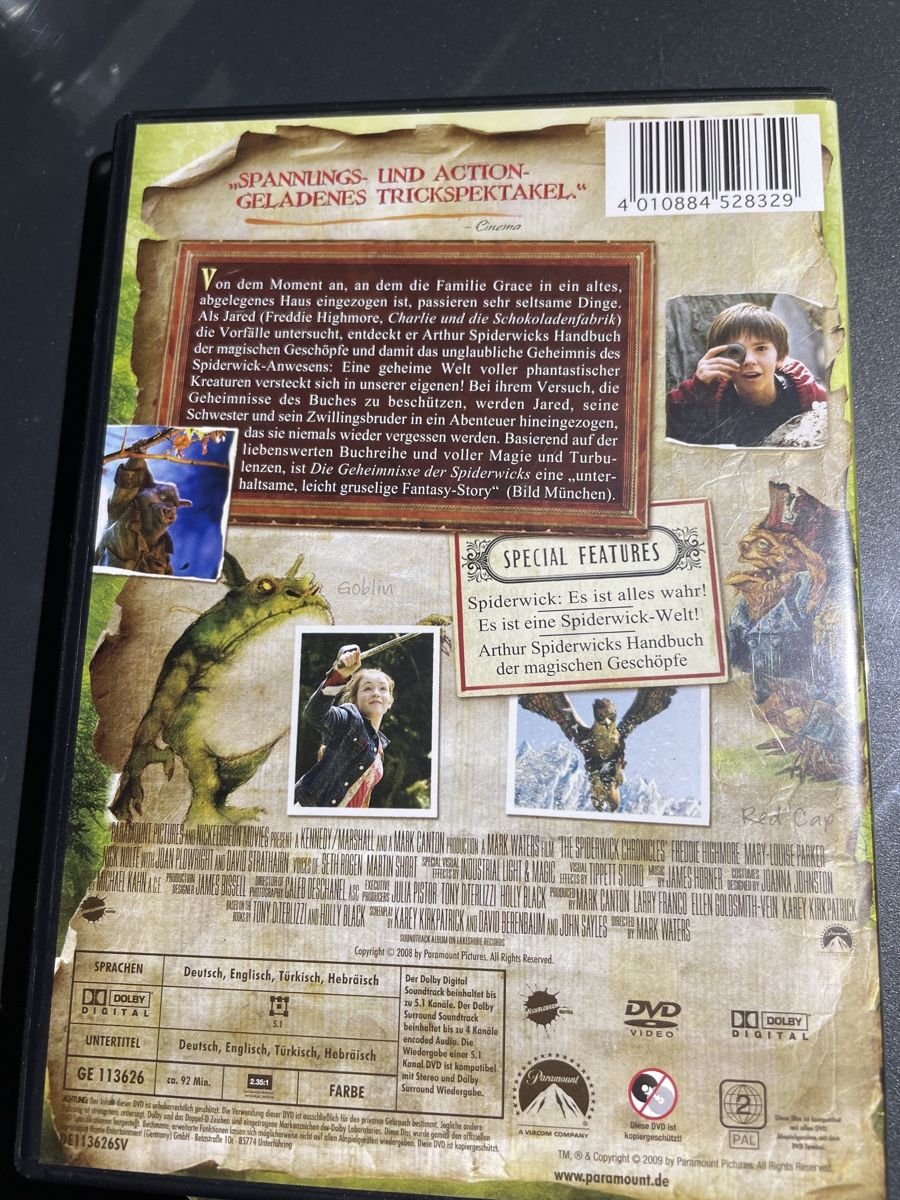 Tutti i DVDs: Die Geheimnisse der Spiderwicks DVD – Usato da Unterkulm venduto da son_fcs2 1