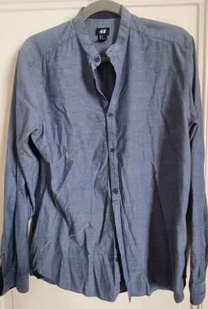 H&M Hemd blau Kragenlos Grösse M guter Zustand