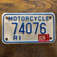 🇺🇸 U.S. Motorradnummer, Rhode Island 74076 - (18x10cm)
