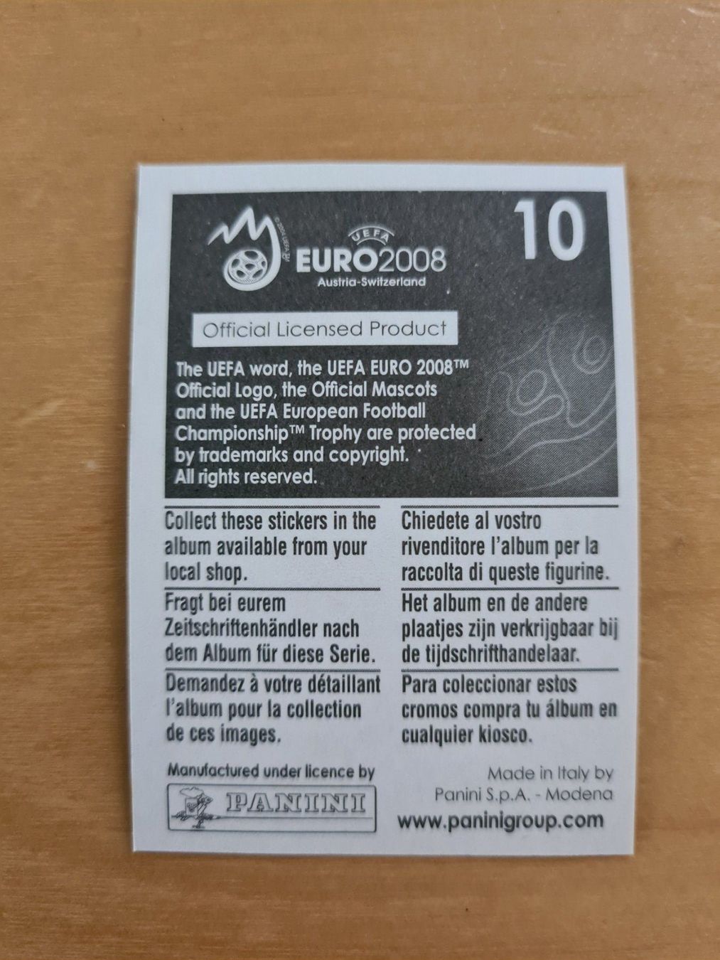 Panini Sammelbilder & Trading cards: Panini UEFA EURO 2008 Nr. 10 Basel – Gebraucht aus Oberwil BL von Spieltopia 1