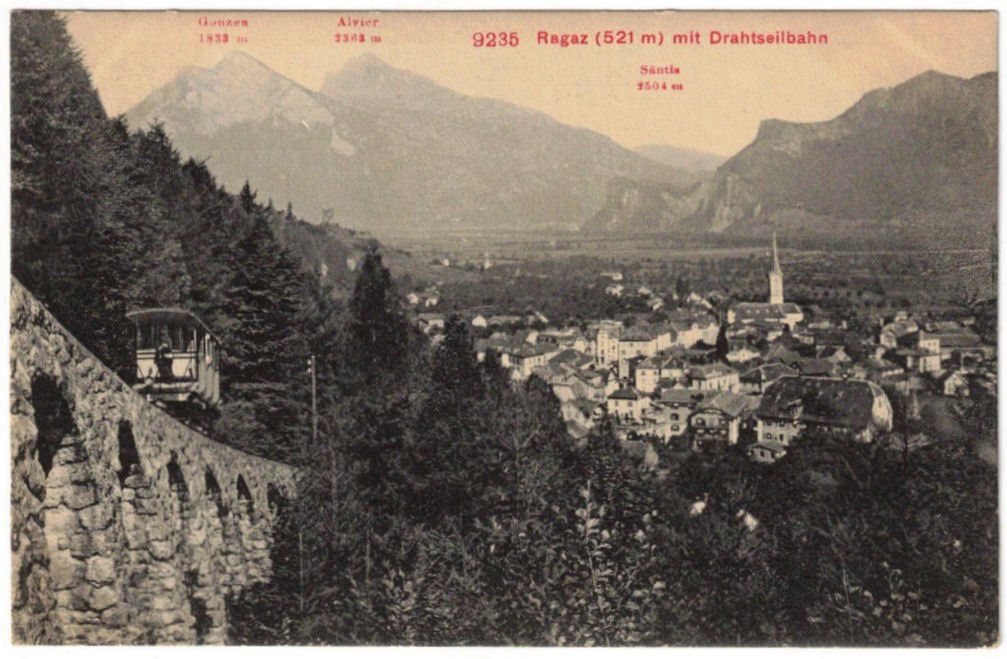 Cartoline postali: Bad Ragaz - Standseilbahn Wartenstein – Usato da Binningen venduto da Mountainrider