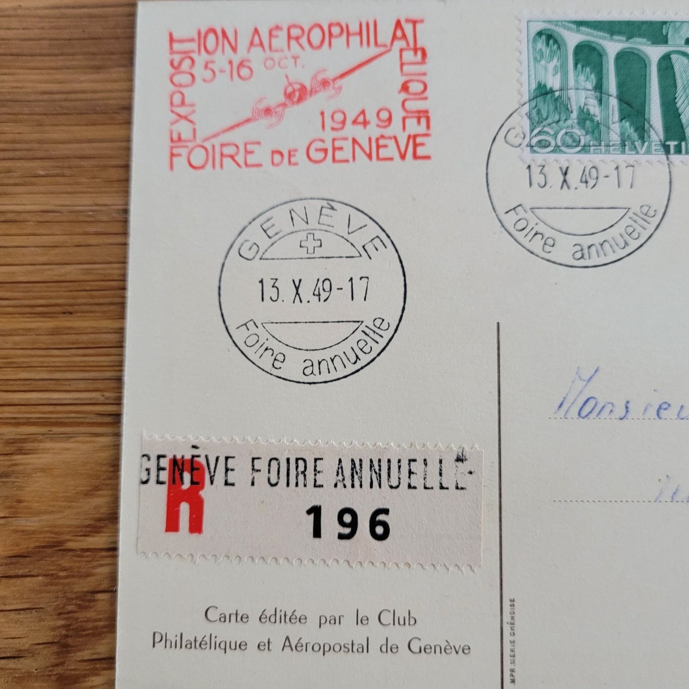 Tutti i francobolli: Luftpost Genève 1949 Foire Annuelle – Usato da Biel/Bienne venduto da Destockweb 2