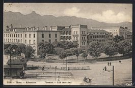 Thun, Kasernen mit Strasse aus der Vogel