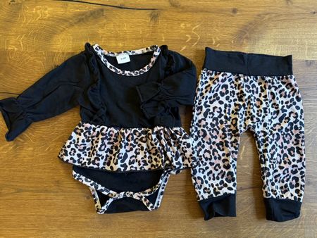 🐆 Baby-Set im Leoparden-Look – 3-teilig – Grösse 68