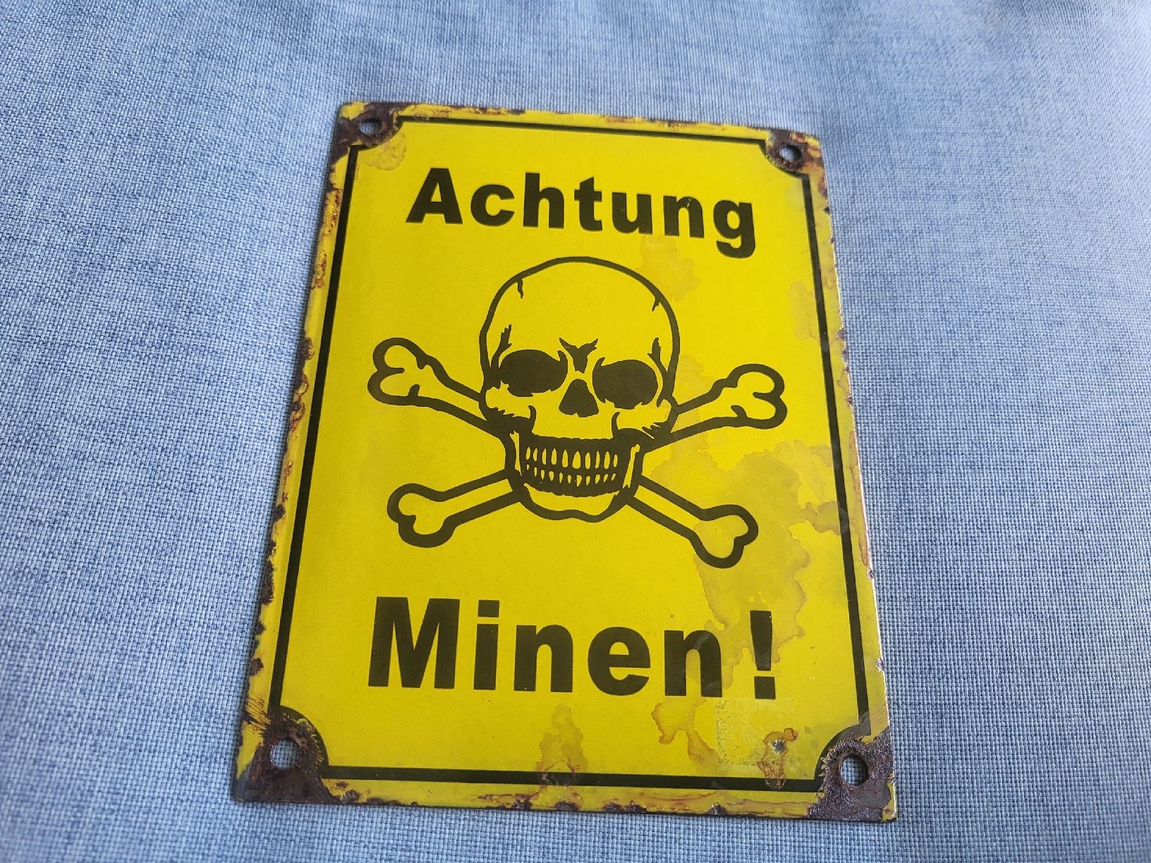 Schilder: Emailschild Achtung Minen – Gebraucht aus Gutenswil von ghekko88 2