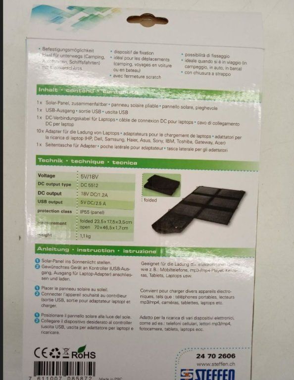 Dispositivi a energia solare: Steffen Sun Power Solar Panel 21W 70x46cm – Nuovo e nell'imballaggio originale da Uerkheim venduto da Kaufoption 3