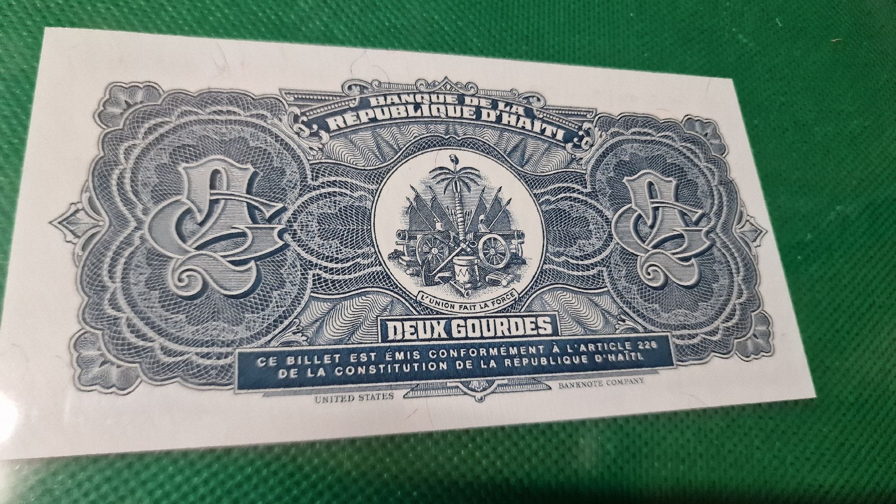 Banconote: Banknote Haiti 1990 NEU – Nuovo e nell'imballaggio originale da Herisau venduto da Antiques.AR 1